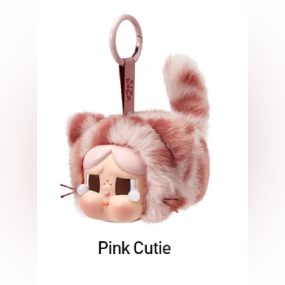 Wild but cutie crying cat plush pendant popmart blind box pop mart crybaby pink